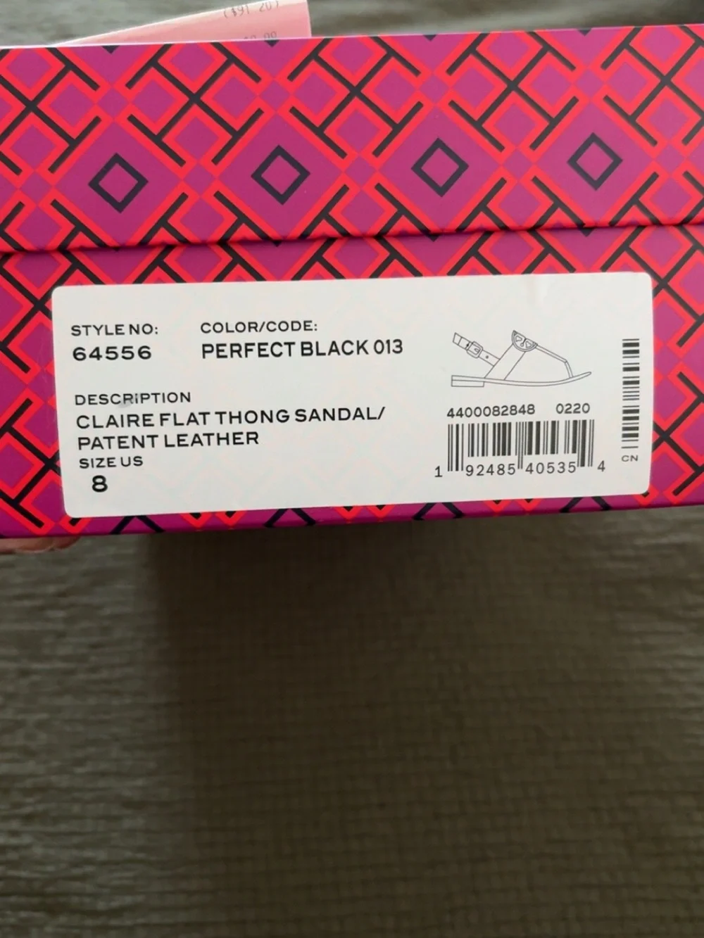 Tory Burch Claire Flat Thong Sandals – Patent Leather – NWT